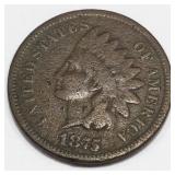 1875 Indian Head Penny Rare Date
