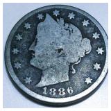 1886 Liberty V Nickel Rare Date