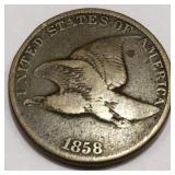 1858 Large Letters Flying Eagle Cent