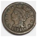 1844 Braided Hair Large Cent