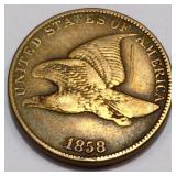 1858 Large Letters Flying Eagle Cent High Grade