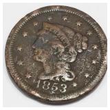 1853 Braided Hair Large Cent