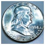 1958 Franklin Half Dollar Gem Uncirculated