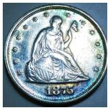 1875 Twenty Cent Piece Very High Grade Toned