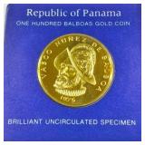1975 Republic of Panama Gold 100 Balboas .2361 oz