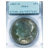 1883-O Morgan Silver Dollar Old Holder PCGS MS 64