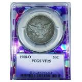 1908-O Barber Half Dollar PCGS VF25