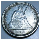 1840-O Seated Liberty Quarter Very High Grade