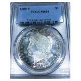 1880-S Morgan Silver Dollar PCGS MS64