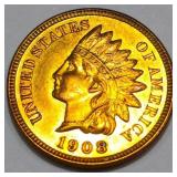 1908 Indian Head Penny Uncirculated Red
