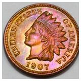1907 Indian Head Penny Gem Uncirculated Red