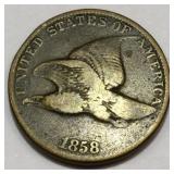 1858 Large Letters Flying Eagle Cent