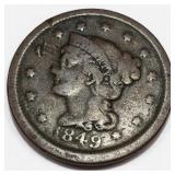 1849 Braided Hair Large Cent