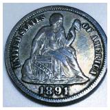 1891-S Seated Liberty Dime High Grade