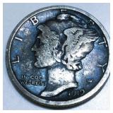1919-D Mercury Silver Dime High Grade