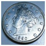 1890 LIberty V NIckel High Grade