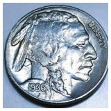 1936-S Buffalo Nickel AU/BU
