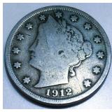 1912-S Liberty V Nickel Rare Date