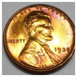 1935 Lincoln Wheat Cent Penny Uncirculated Red