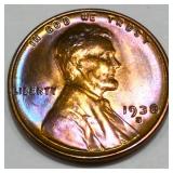 1938-S Lincoln Wheat Cent Penny Gem BU Toned