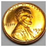 1938-D Lincoln Wheat Cent Penny Gem BU Red