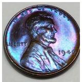 1940 Lincoln Wheat Cent Penny Gem BU Toned