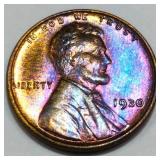 1930 Lincoln Wheat Cent Penny Gem BU Toned
