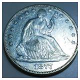 1877 Seated Liberty Half Dollar Very High Grade