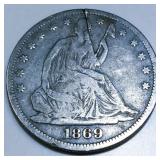 1869 Seated Liberty Half Dollar High Grade