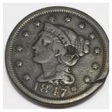 1847 Braided Hair Large Cent