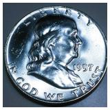 1957-D Franklin Half Dollar Gem Uncirculated