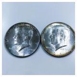 2 1964 Kennedy Half Dollars Uncirculated