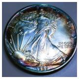 1989 American Silver Eagle Uncirculated Toned
