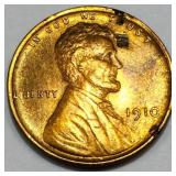 1910 Lincoln Wheat Cent Penny Uncirculated Red