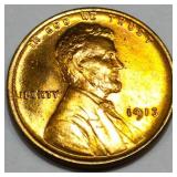 1913 Lincoln Wheat Cent Penny Gem Uncirculated Red