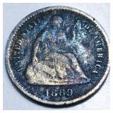 1869-S Seated Liberty Half Dime Rare Date