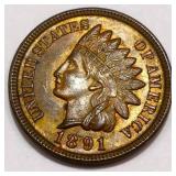 1891 Indian Head Penny Gem Uncirculated