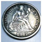 1875-CC Seated Liberty Dime High Grade