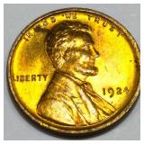 1924 Lincoln Wheat Cent Penny Gem Uncirculated Red