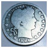 1894 Barber Quarter
