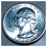 1934 Washington Silver Quarter Uncirculated