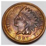 1887 Indian Head Penny AU/BU