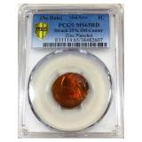 Lincoln Cent Struck Off Center Error PCGS MS65RD