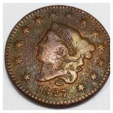 1827 Coronet Head Large Cent High Grade