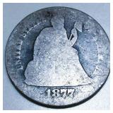 1877-CC Seated Liberty Dime Rare Date