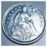 1857 Seated Liberty Half Dime High Grade