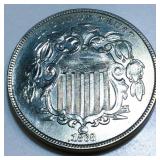 1868 Shield Nickel AU/BU