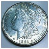 1891-S Morgan Silver Dollar AU/BU