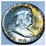 1957 Franklin Half Dollar Gem Uncirculated