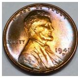 1941-D Lincoln Wheat Cent Penny Uncirculated Toned